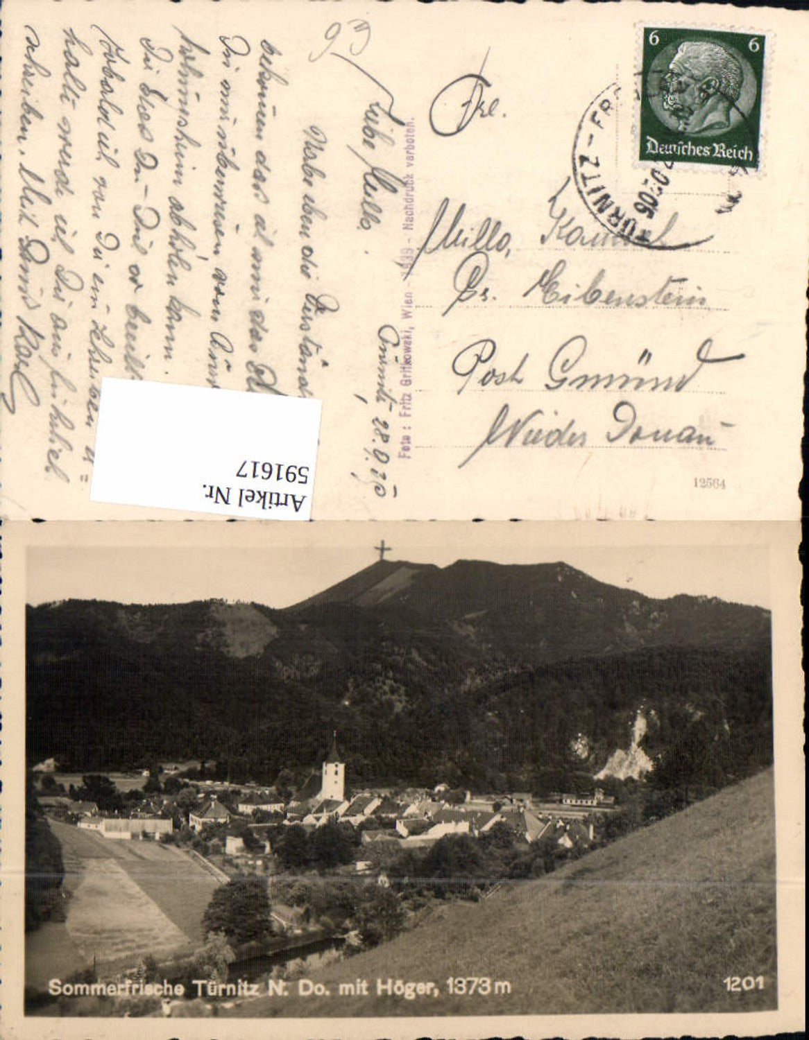 591617,Foto Ak Türnitz m. Höger Ansicht