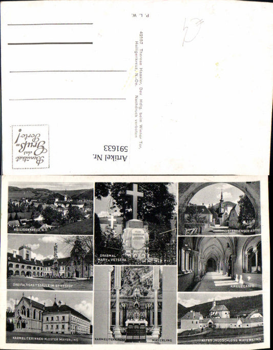 591633,Mehrbild Ak Alland Mayerling Kloster Stiftshof Grabmal Vetsera Kreuzgang