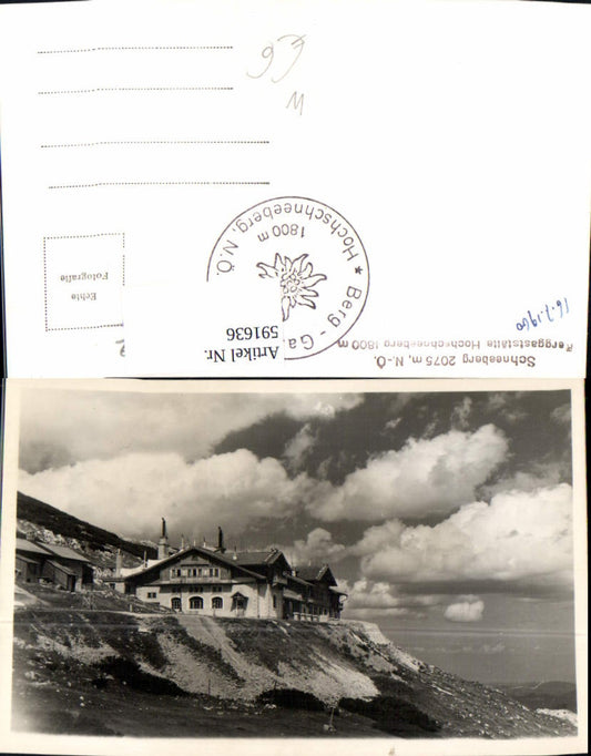 591636, Photo Ak Schneeberg Berggaststätte Hochschneeberg Puchberg am Schneeberg