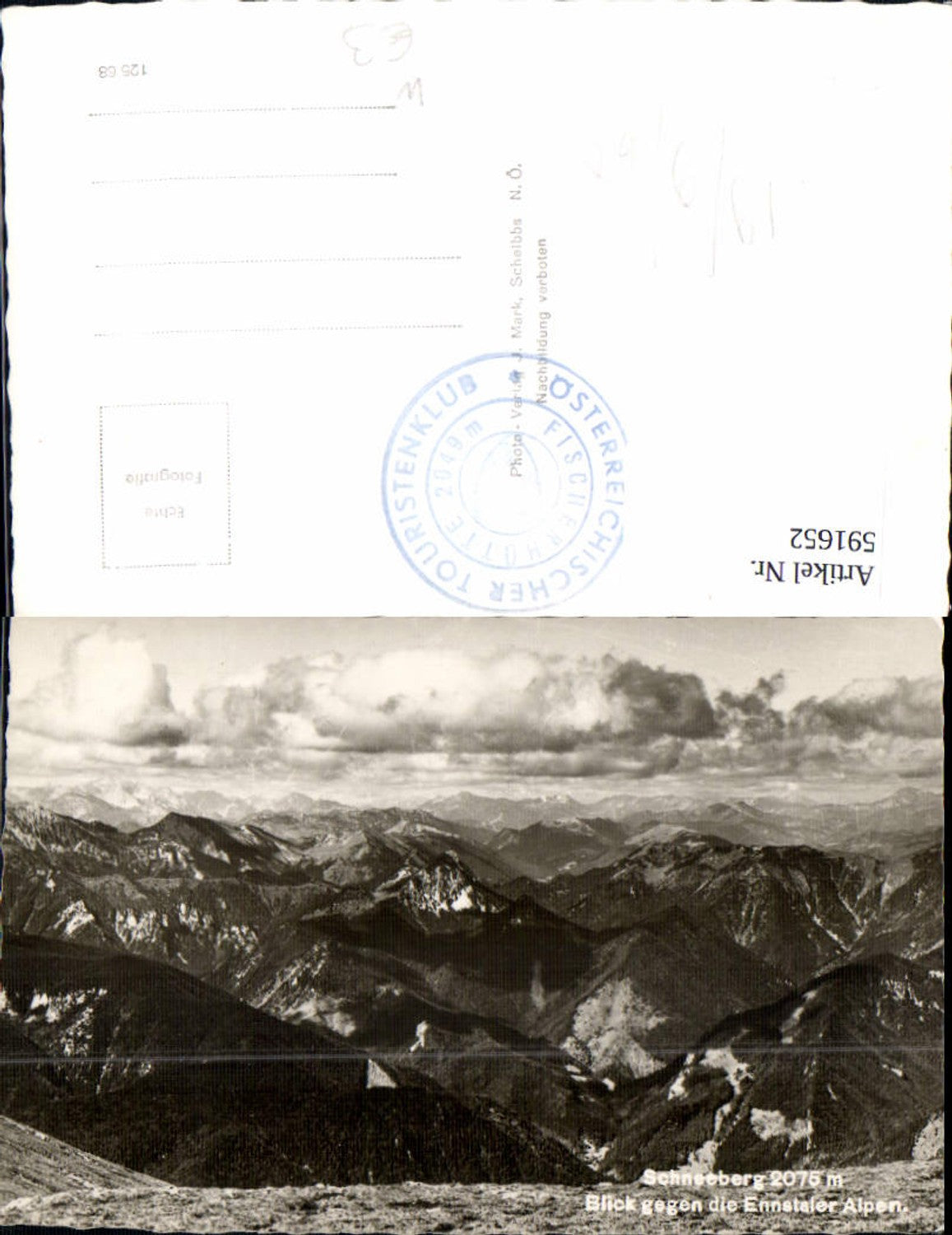 591652,Foto Ak Schneeberg Blick geg. d. Ennstaler Alpen Puchberg am Schneeberg