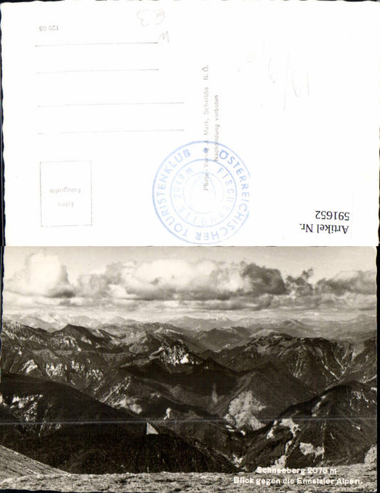 591652, Photo Ak Schneeberg View towards the Ennstaler Alps Puchberg am Schneeberg