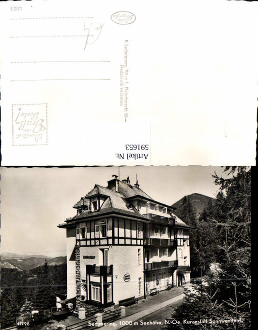 591653, Photo Ak Semmering Kuranstalt Sonnwendhof