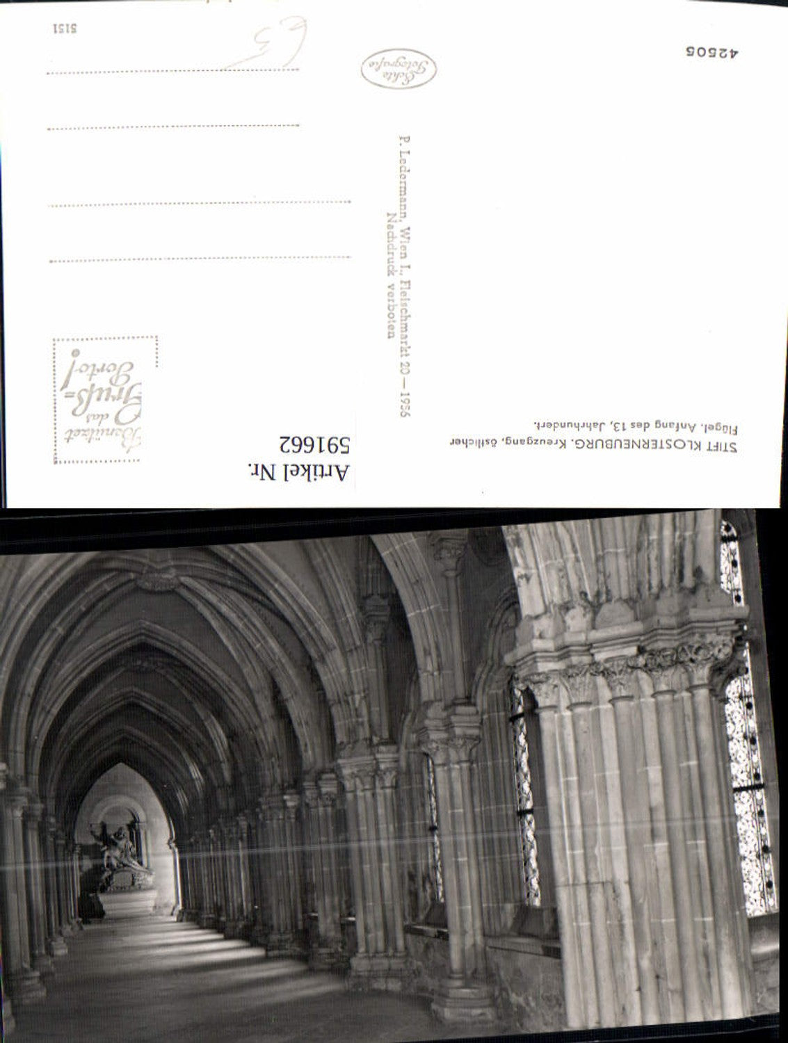 591662,Foto Ak Stift Klosterneuburg Kreuzgang östlicher Flügel