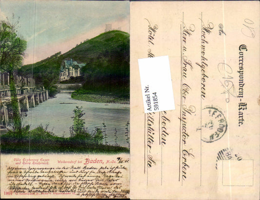 591854,Weikersdorf bei Baden Helenenthal Villa Erzherzog Eugen Rauheneck