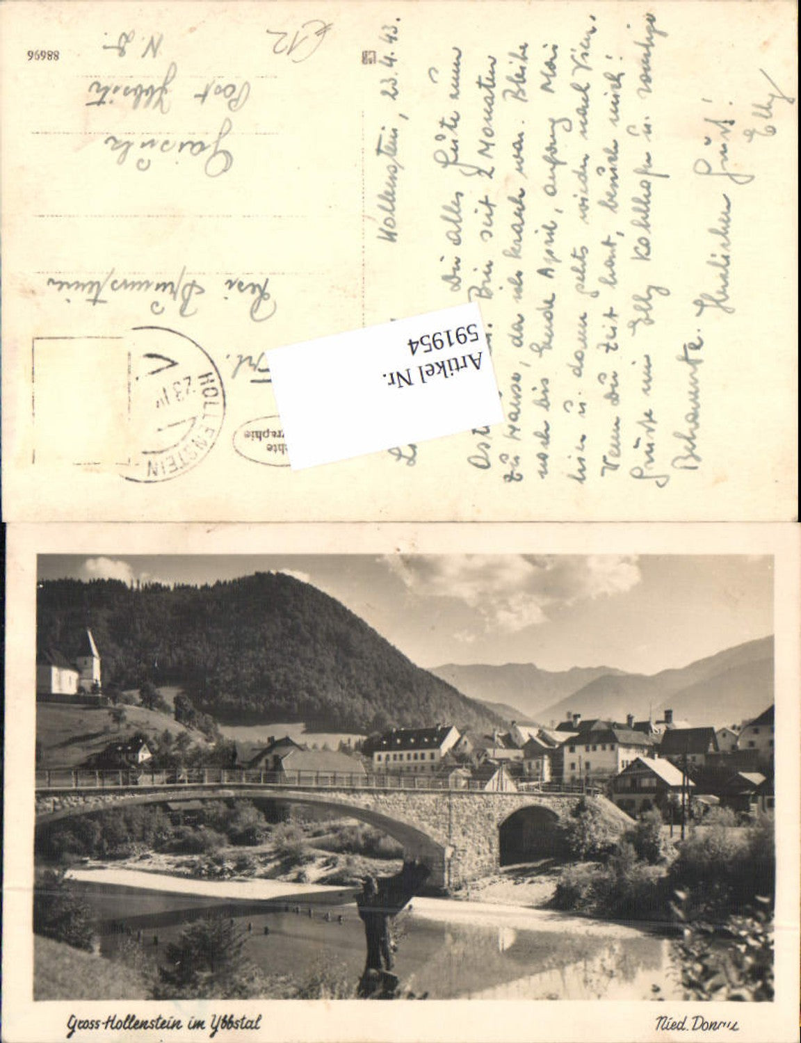 591954,tolle AK Gross Hollenstein im Ybbstal Brücke