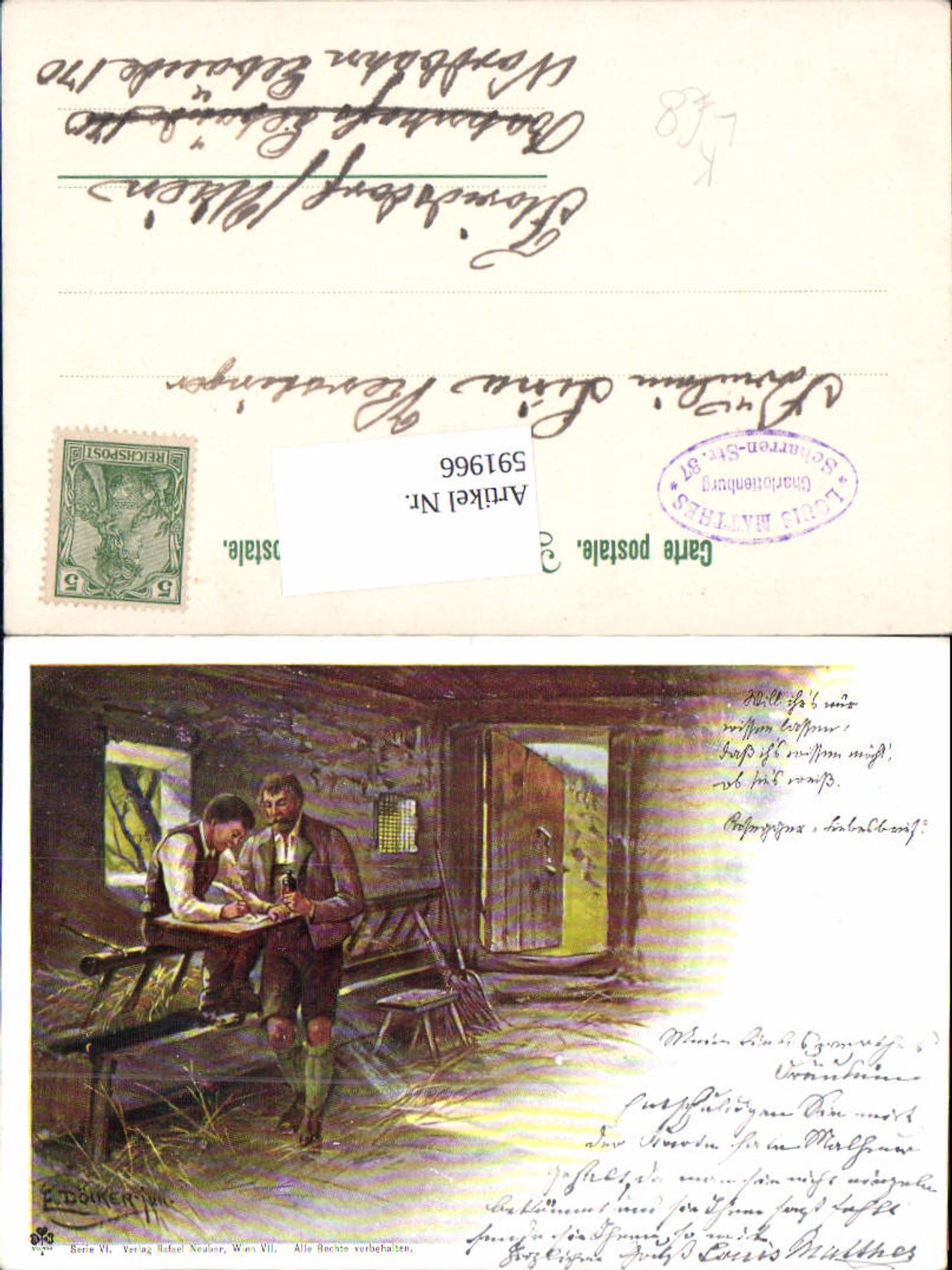 591966,tolle Künstler AK E. Döcker jun. Bauer Rosegger AK