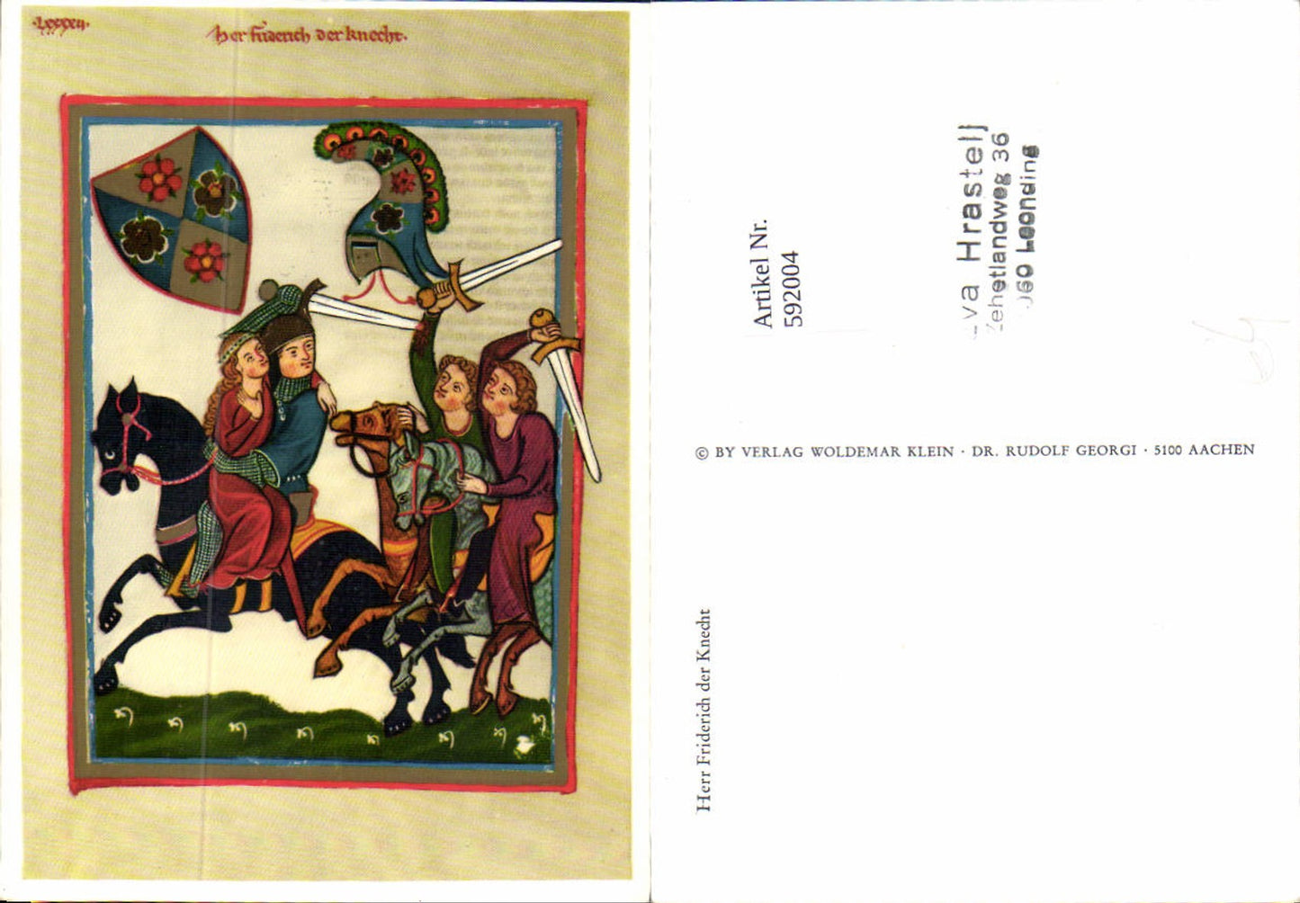 592004,Miniatur Mittelalter Herr Friderich der Knecht