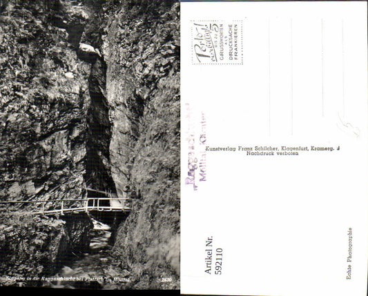 592110,Foto Ak Eingang Raggaschlucht b. Flattach i. Mölltal
