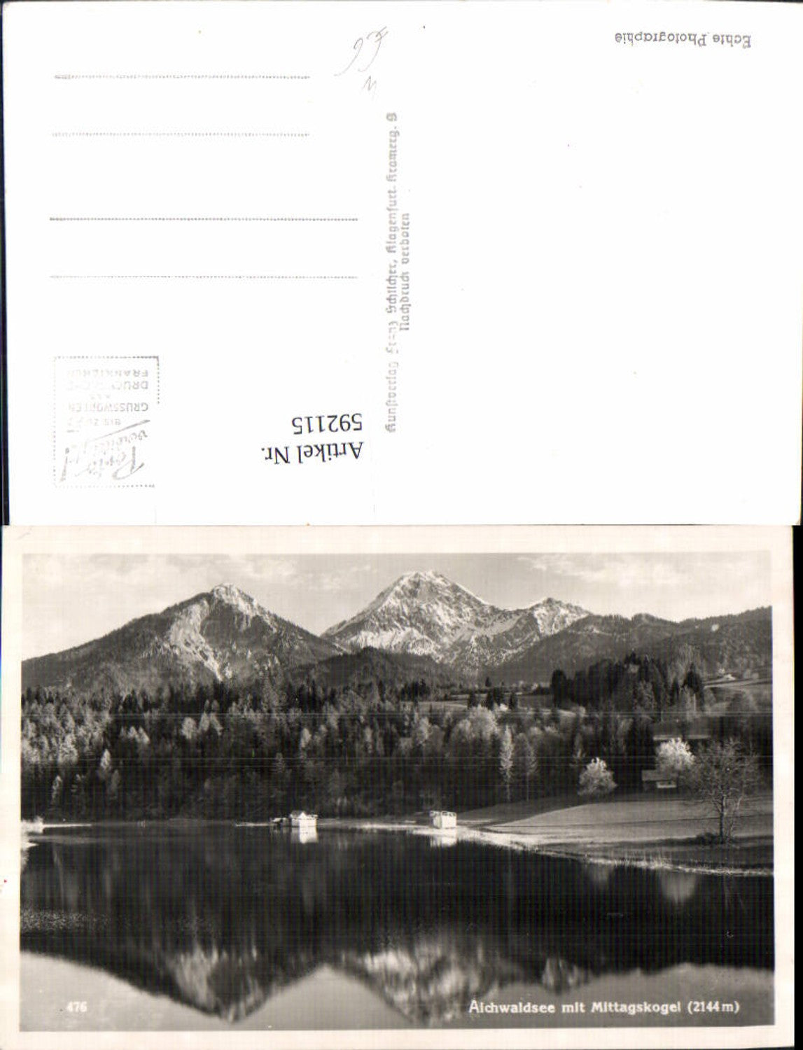 592115,Foto Ak Aichwaldsee m. Mittagskogel Finkenstein am Faaker See
