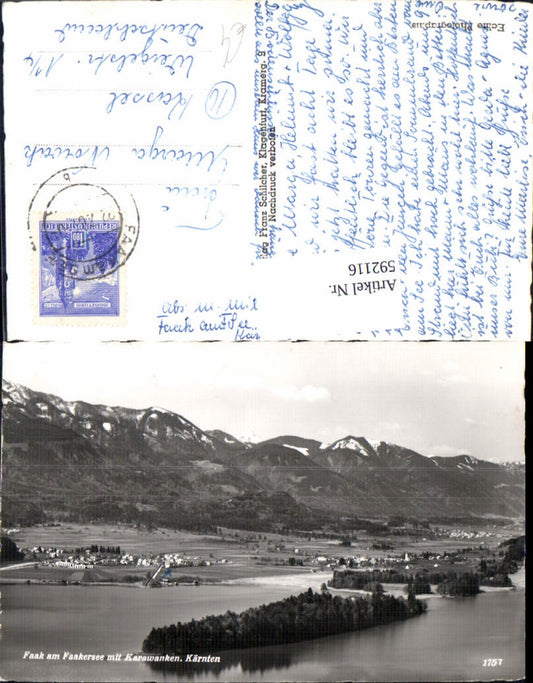 592116,Foto Ak Faak am See Faak a. Faakersee m. Karawanken
