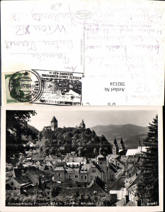 592124,Foto Ak Friesach Ansicht