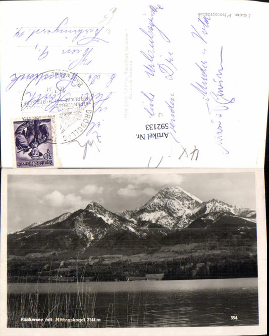 592133,Foto Ak Finkenstein am Faaker See Faakersee m. Mittagskogel