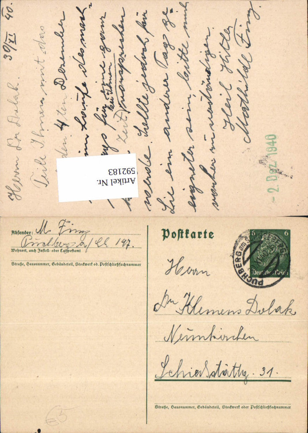 Alte Ansichtskarte – Old Postcard