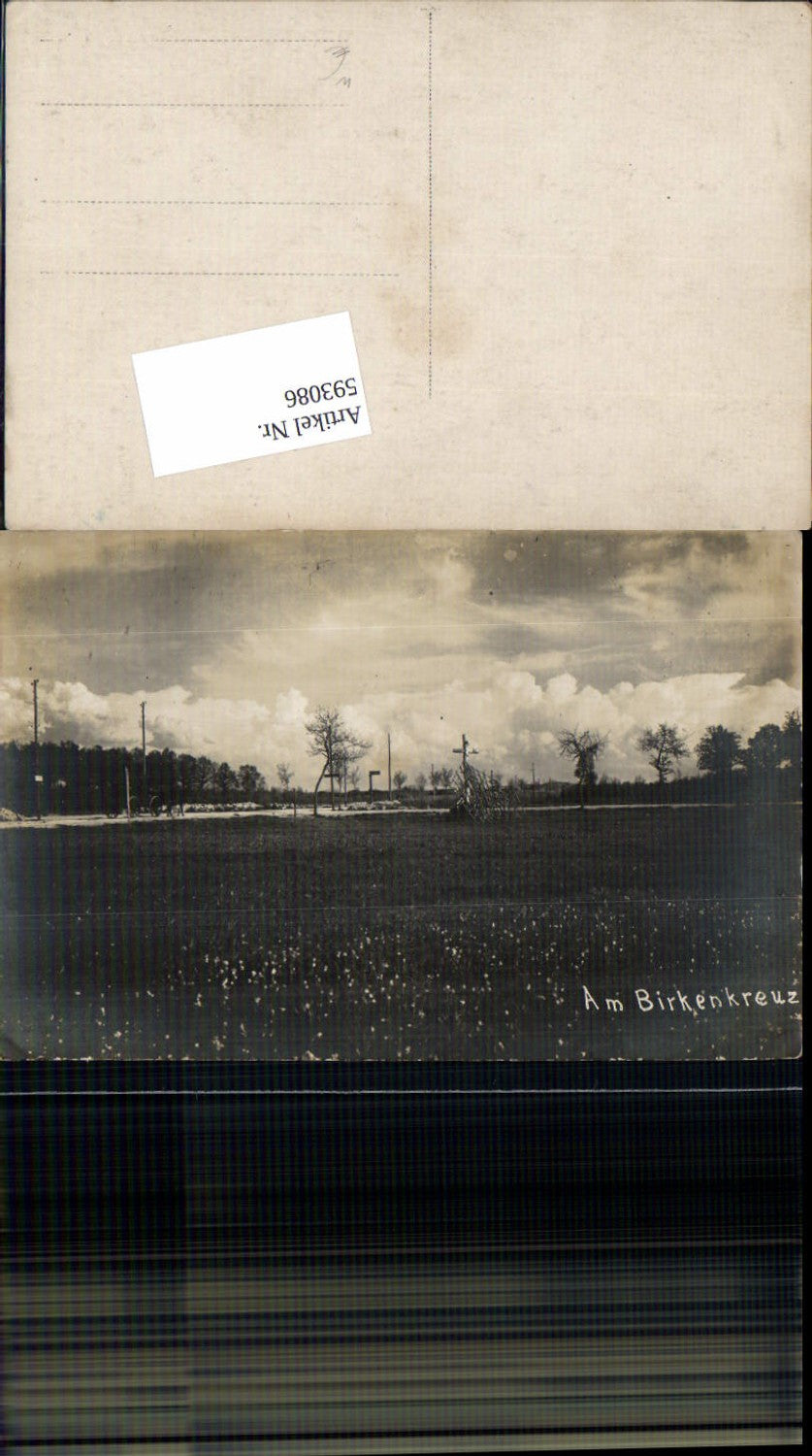 593086,Foto-AK Am Birkenkreuz Kutsche WW1 Frankreich ?