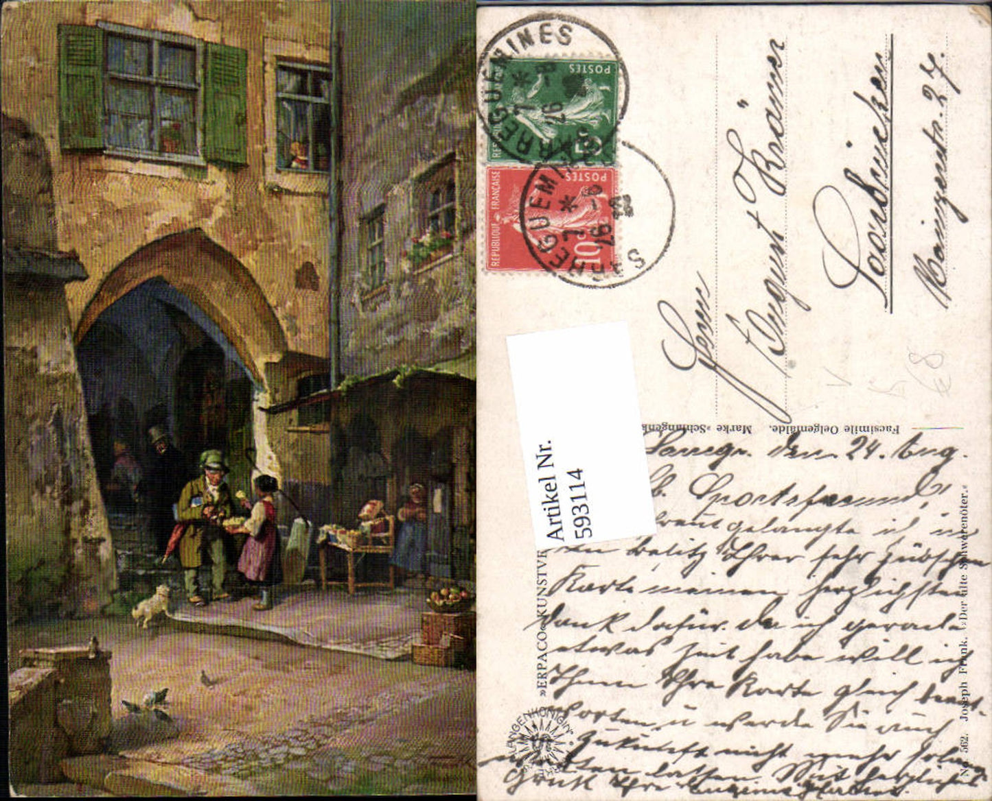 593114,tolle Künstler AK Joseph Frank Ölgemälde pub Erpaco 562