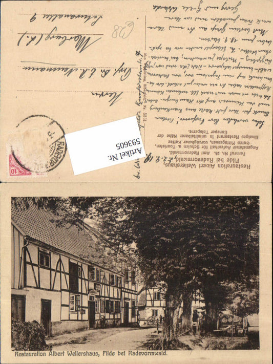 593605,Filde bei Radevormwald Restauration Albert Wellershaus 1918 Ennepe