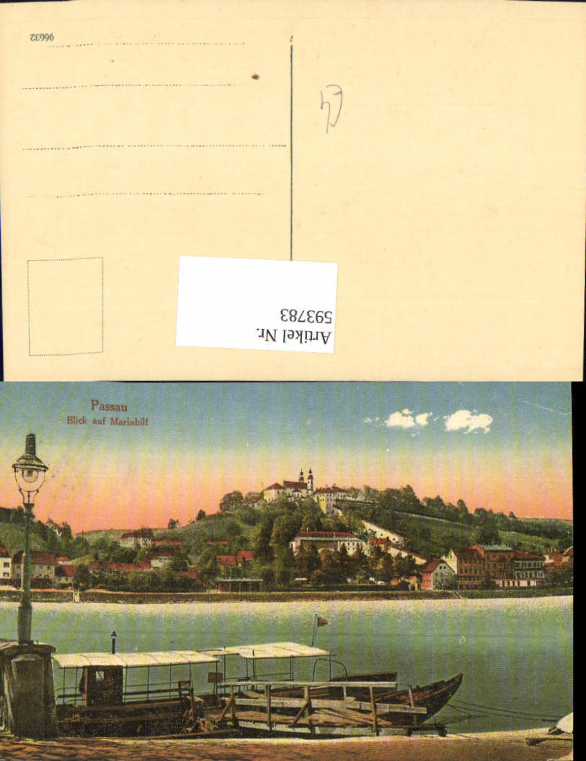 593783,Passau Blick auf Mariahilf Schiff Boot