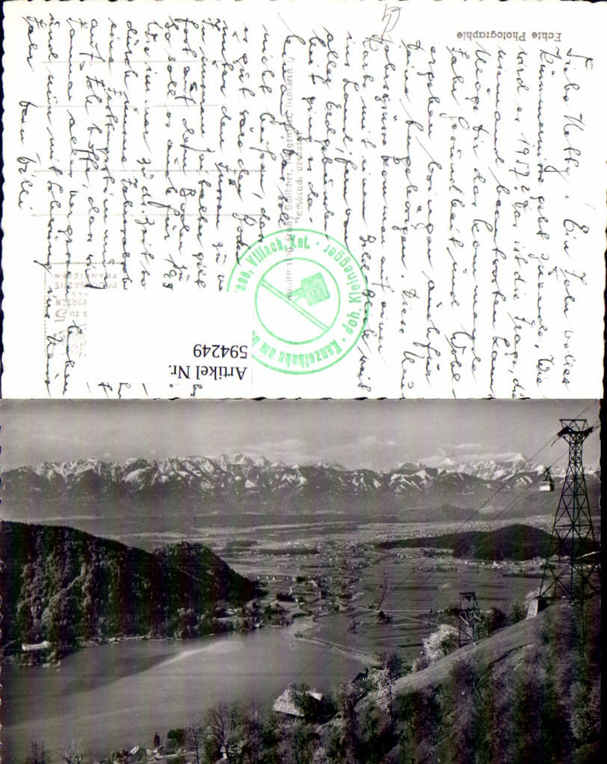 594249,Foto Ak Annenheim Ossiacher See Kanzelbahn m. Villach Julische Alpen Seilbahn