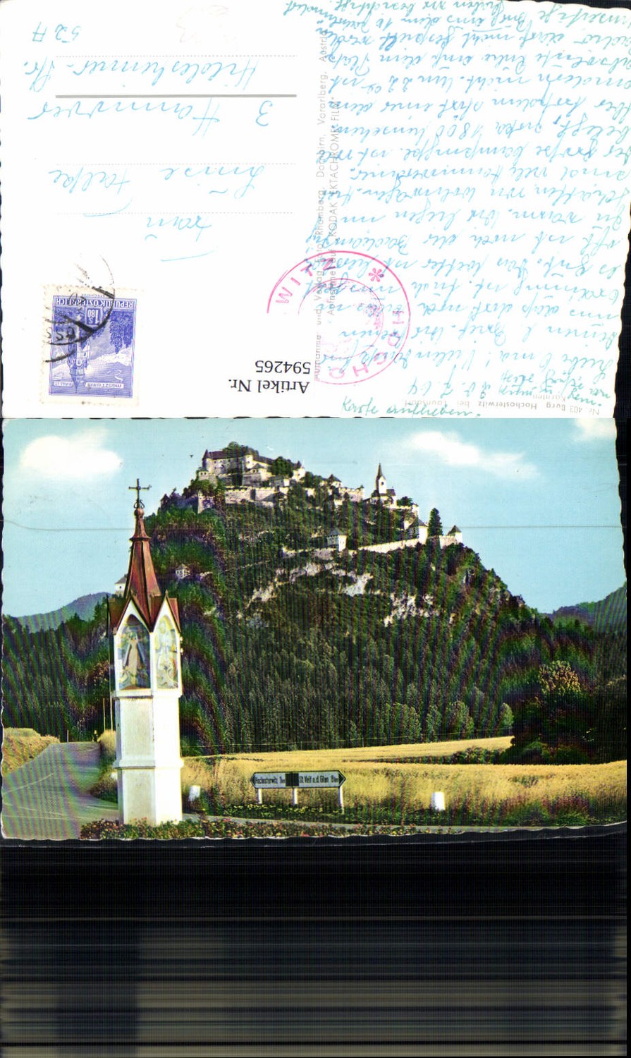 594265,Burg Hochosterwitz Sankt Georgen am Längsee Laundorf Wegweiser Marterl