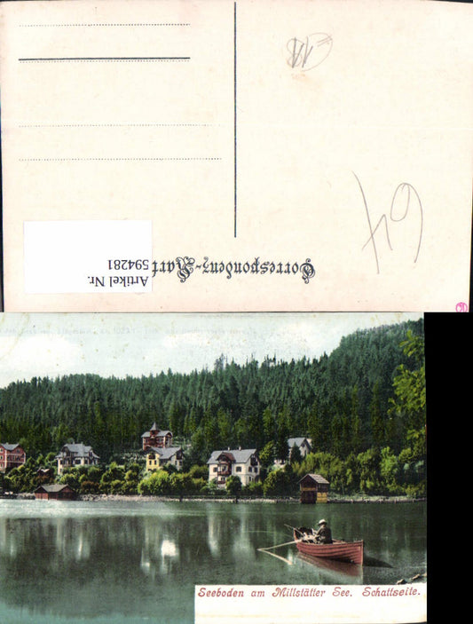 594281,Seeboden am Millstätter See Schattseite Ruderboot Fischen Angeln
