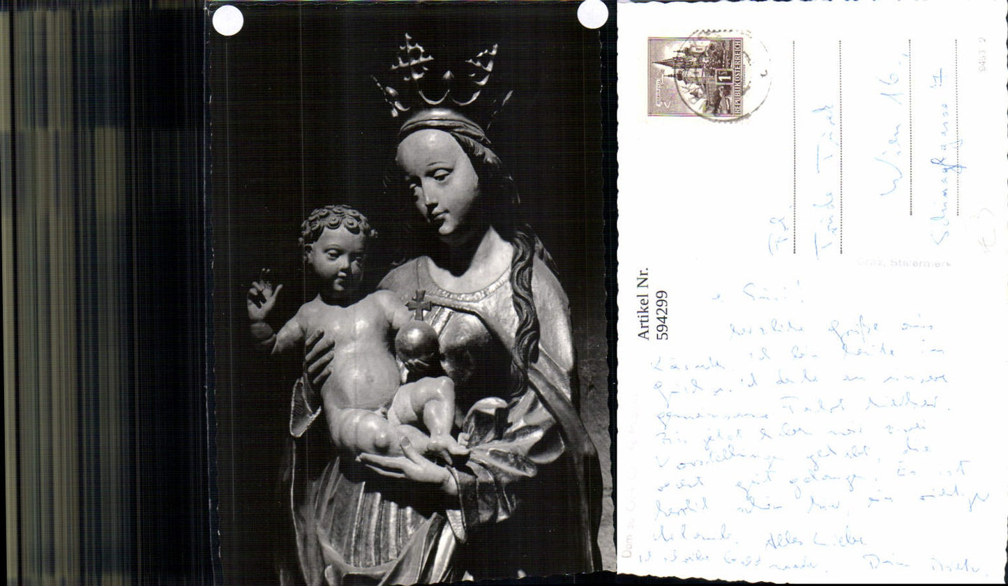 594299,Foto Ak Dom zu Gurk Gotische Madonna Statue