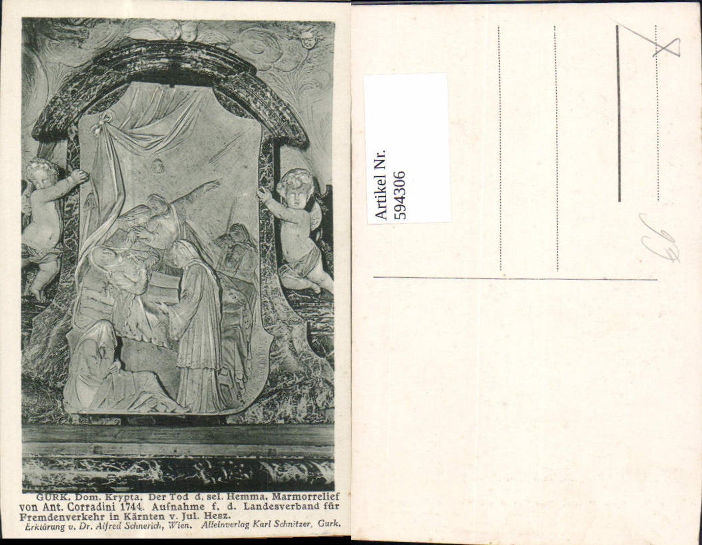 594306,Foto Ak Dom zu Gurk Krypta Marmorrelief