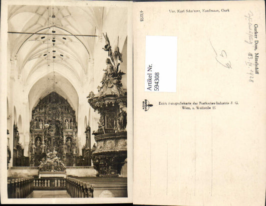 594308,Foto Ak Mittelschiff Innen Dom zu Gurk