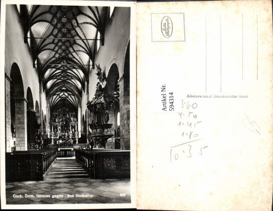 594314,Foto Ak Dom zu Gurk Innen Hochaltar
