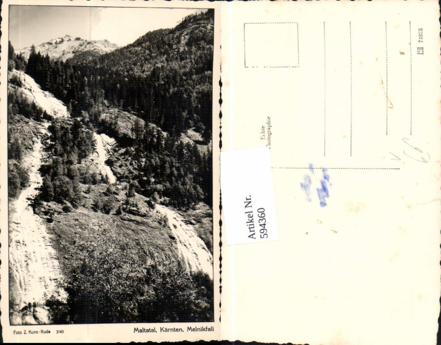 594360,Foto Ak Melnikfall Wasserfall Malta Maltatal pub Foto Kunz-Ruda 3165