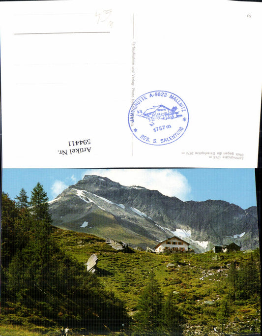 594411,Mallnitz Jamnighütte Blick geg. Geiselspitze