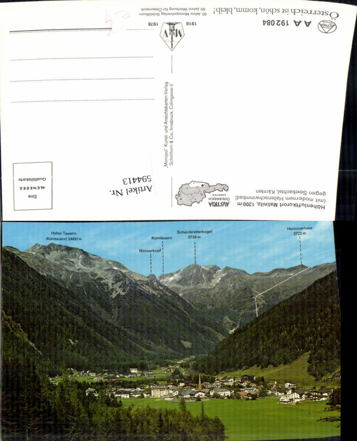 594413,Mallnitz Totale m. Gipfelkarte