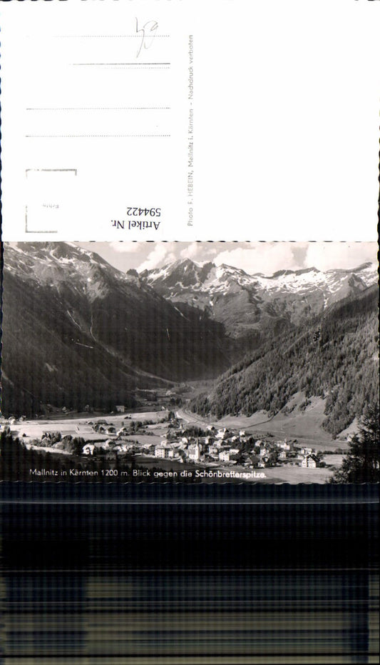 594422,Foto Ak Mallnitz geg. d. Schönbretterspitze