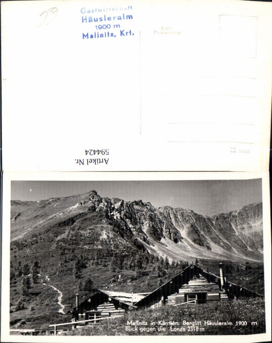 594424,Foto Ak Mallnitz Berglift Häusleralm Blick geg. d. Lonza