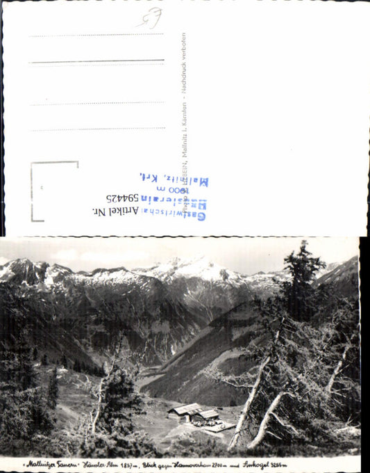 594425,Foto Ak Mallnitz Mallnitzer Tauern Häusleralm Blick geg. Hannoverhaus u. Ankogel