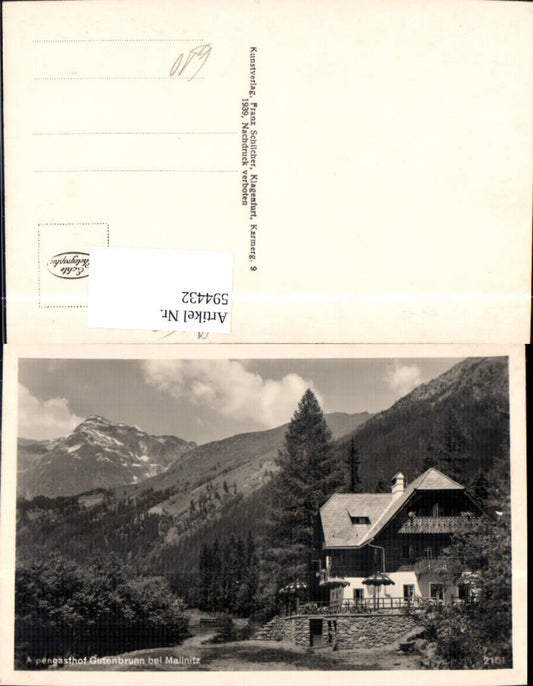 594432,Foto Ak Alpengasthof Gutenbrunn b. Mallnitz