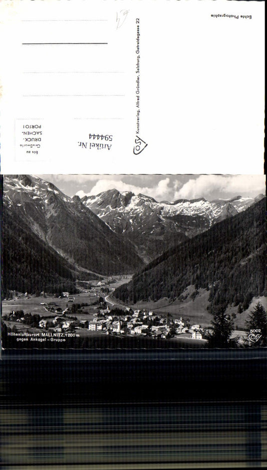 594444,Foto Ak Mallnitz geg. Ankogel-Gruppe