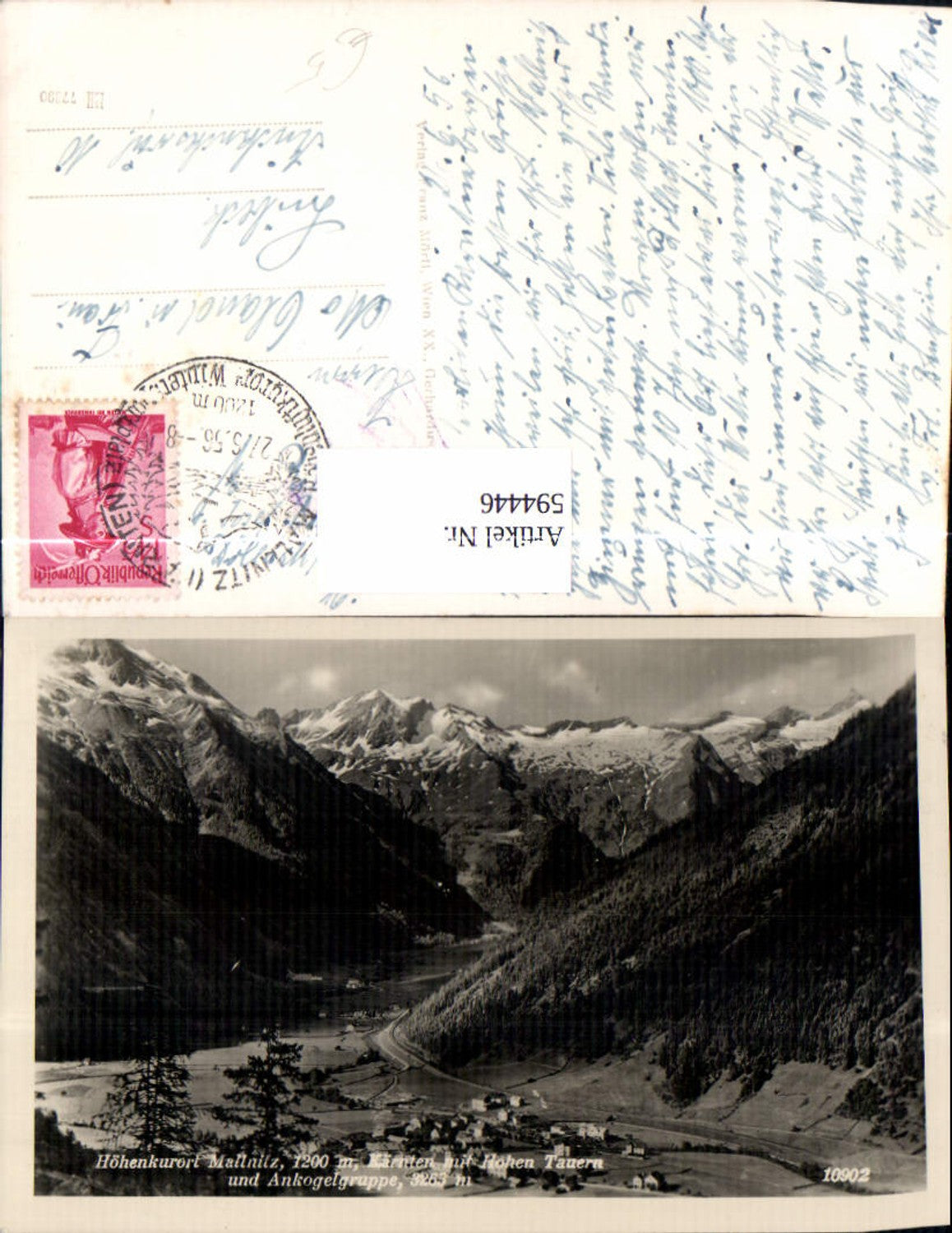 594446,Foto Ak Mallnitz m. Hohen Tauern u. Ankogel-Gruppe