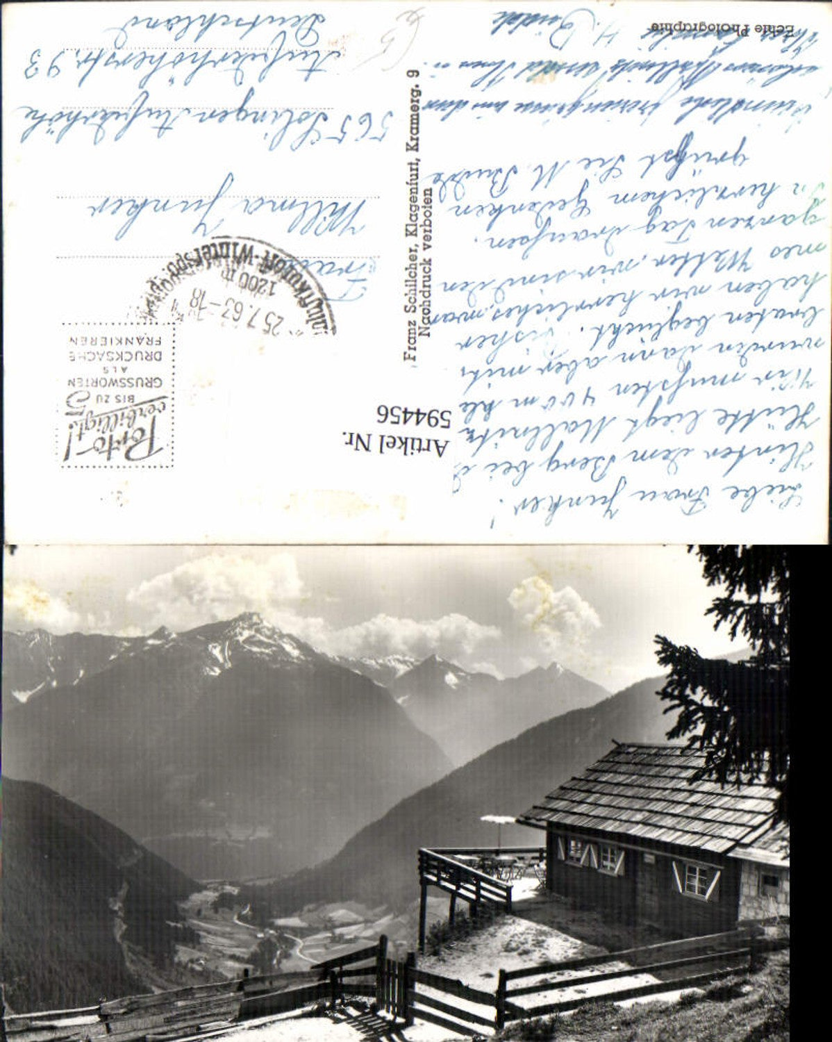 594456,Foto Ak Mallnitz Wolligerhütte m. Kreuzeckgruppe