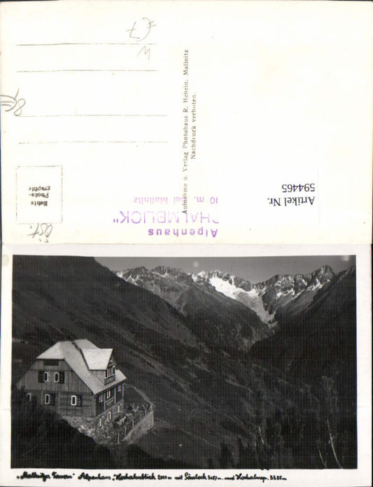 594465,Foto Ak Alpenhaus Hochalmblick b. Mallnitz m. Säuleck Mallnitzer Tauern