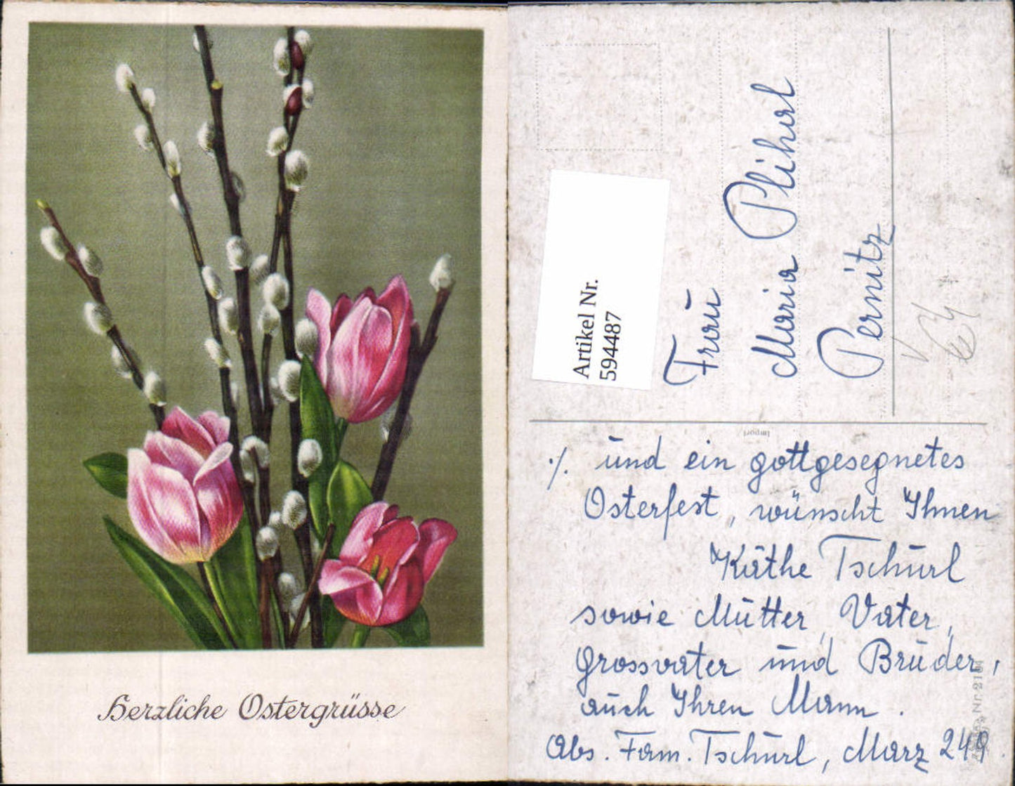 594487,Ostern Blumen Tulpen Palmkätzchen Zweige pub Erika 2104
