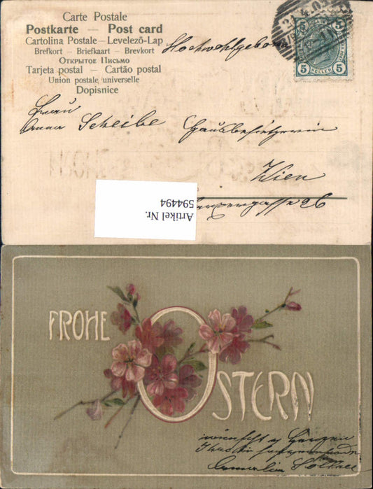 594494,Präge Ak Ostern Blumen Blütenzweig