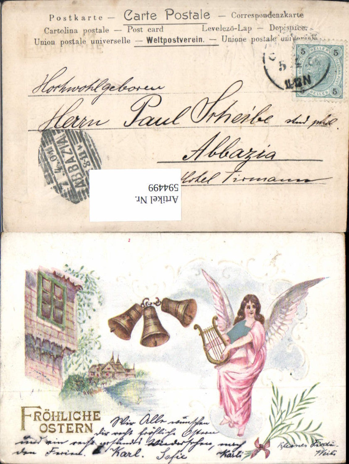 594499, Artist Ak Easter Angel plays hand harp bells