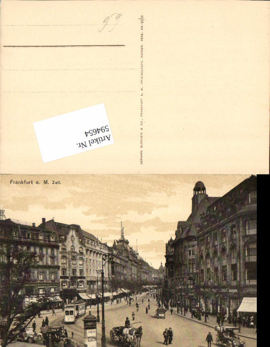 594654,Frankfurt am Main Zeil Straßenbahn Litfasssäule