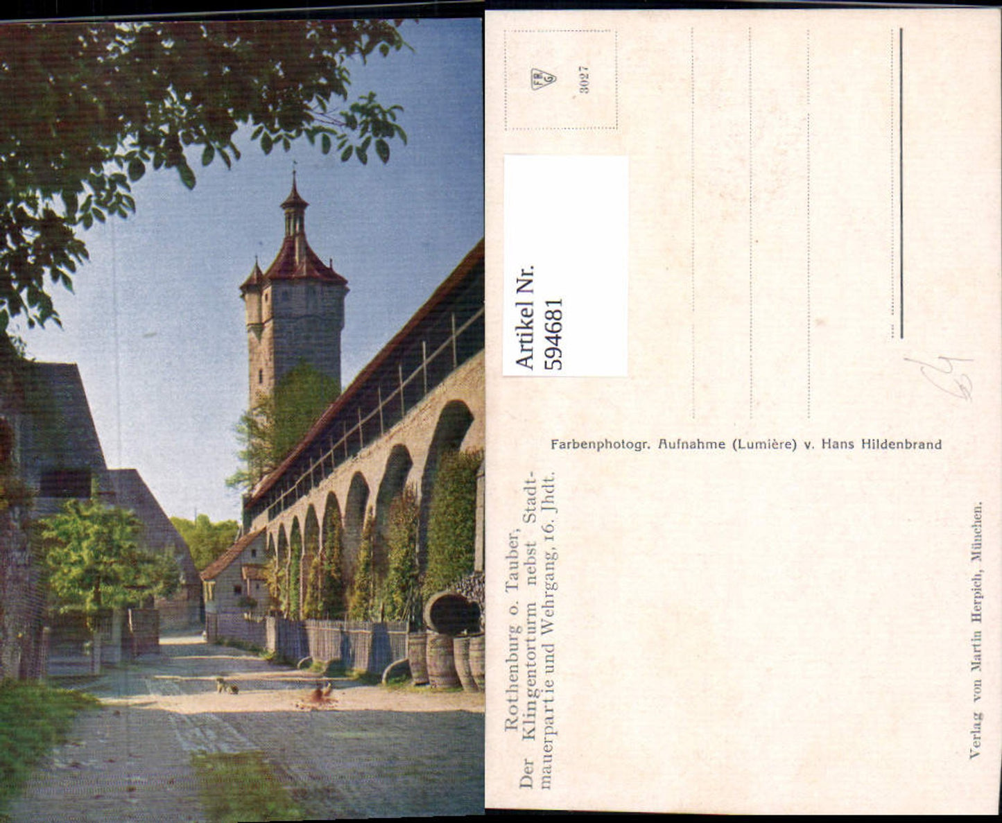 594681,Rothenburg ob der Tauber Stadtmauer Klingentorturm