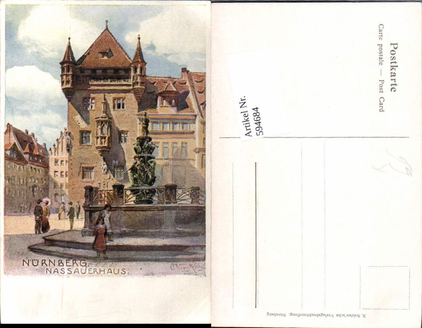594684,Künstler AK W. Wiegk  Coburg Nürnberg Nassauerhaus