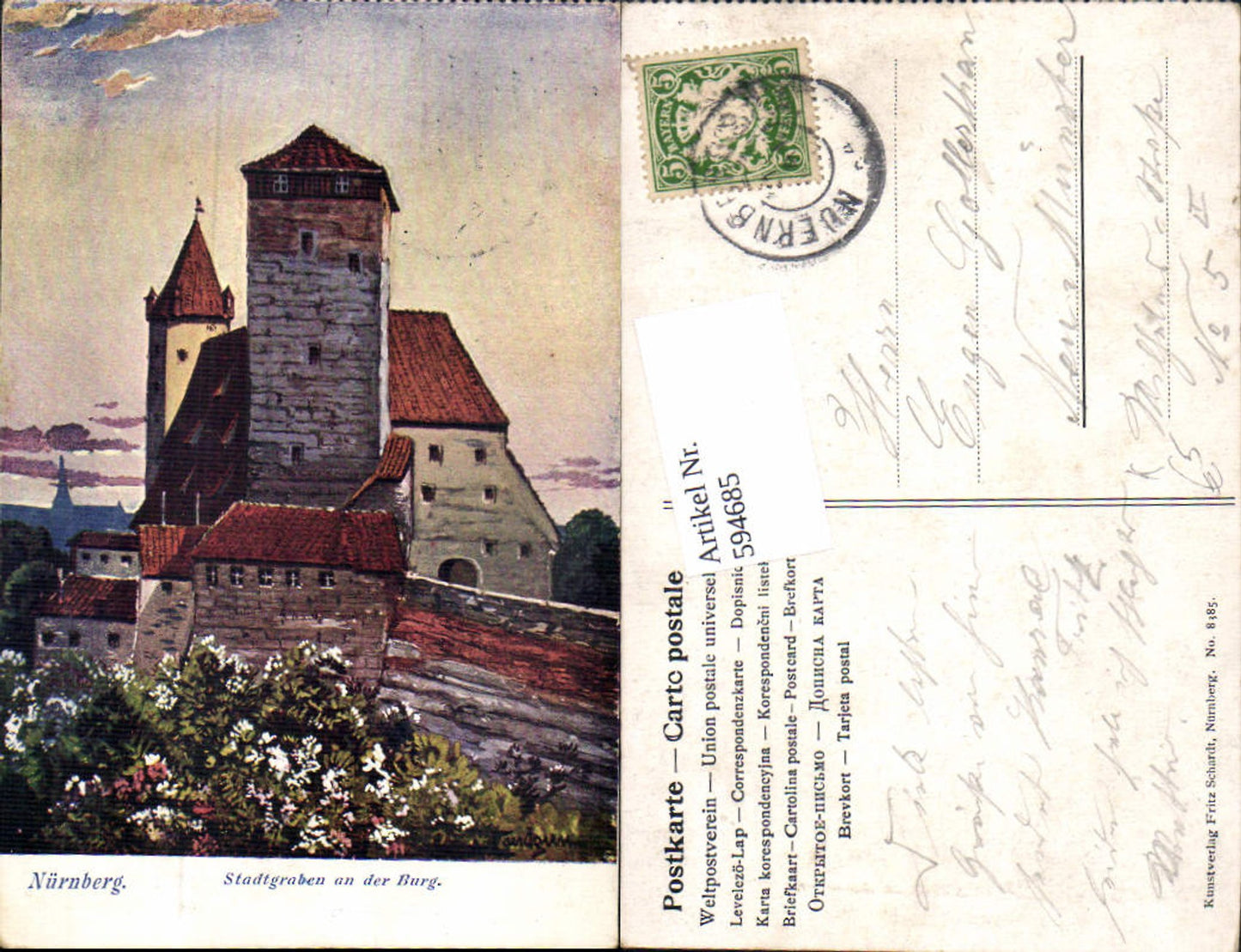 594685,Nürnberg Stadtgraben Burg