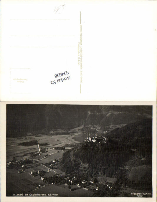 594698,tolle Fliegeraufnahme 1222 St. Andrä am Ossiachersee