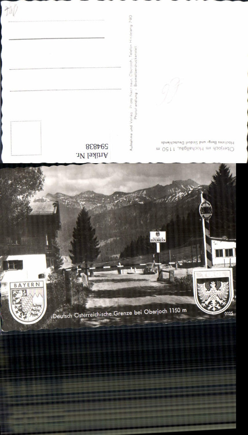594838, Photo Ak Oberjoch Bad Hindelang border Germany Austria