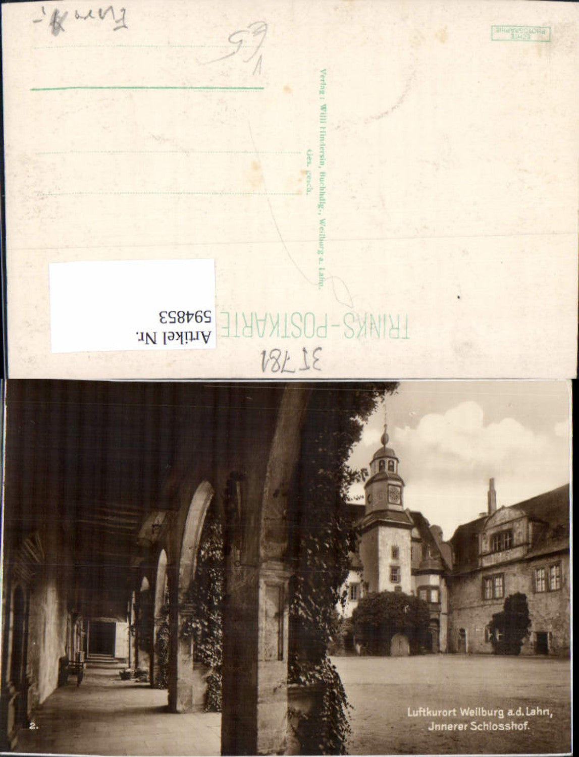 594853,Weilburg a. d. Lahn Innerer Schlosshof Schloss pub Trinks 2