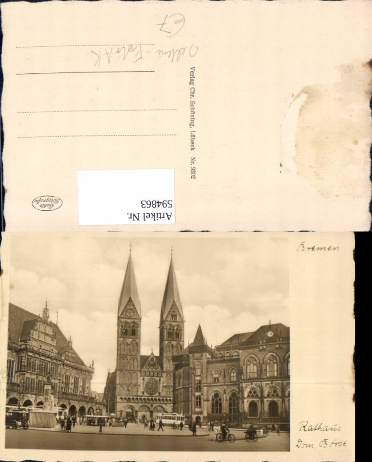 594863,Seltene Foto Ak Bremen Rathaus Dom Börse